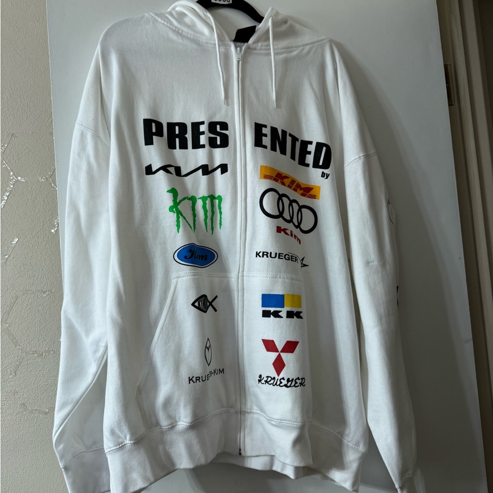 White Kim Krueger Presented By Logo Graphic Hoodie